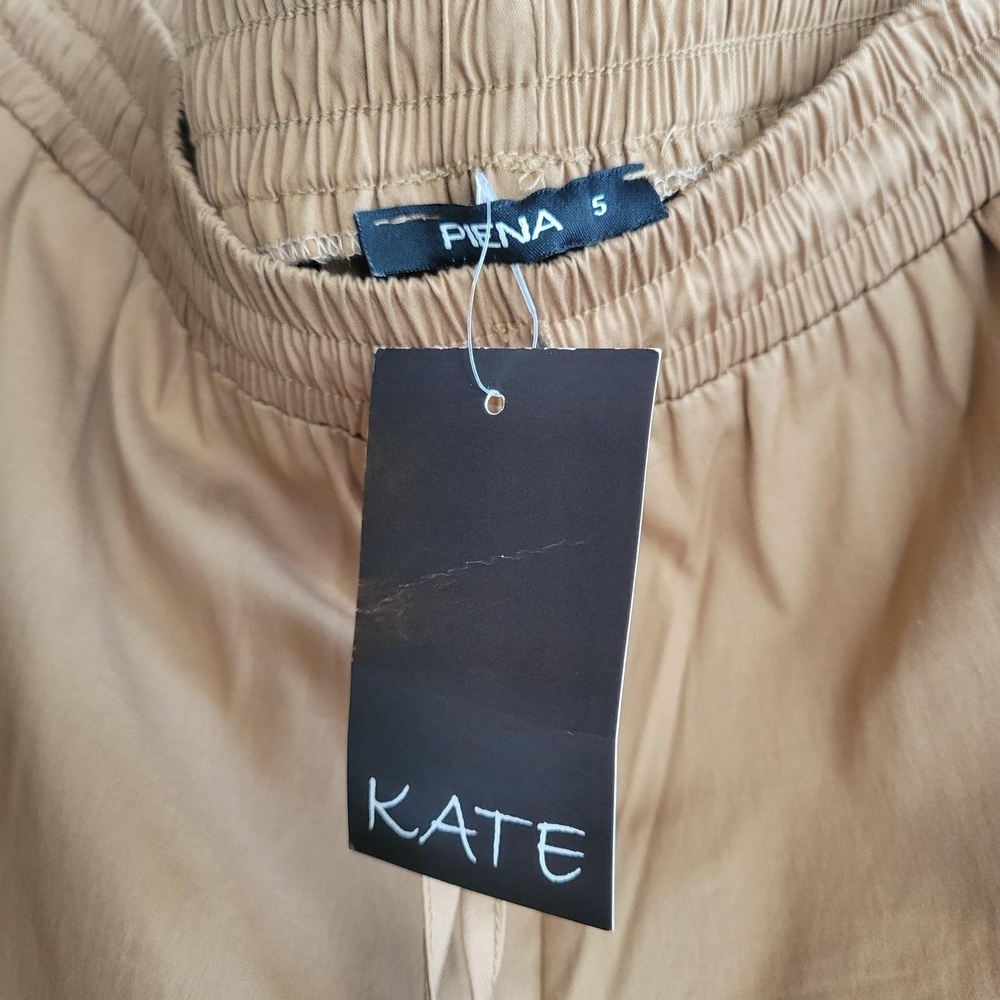 Wide Leg Drawstring Pants - Tan - Picture 3 of 4